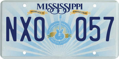 MS license plate NXO057