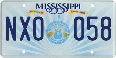MS license plate NXO058