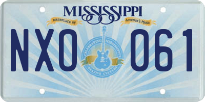 MS license plate NXO061