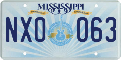 MS license plate NXO063