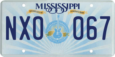 MS license plate NXO067