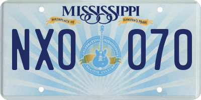 MS license plate NXO070