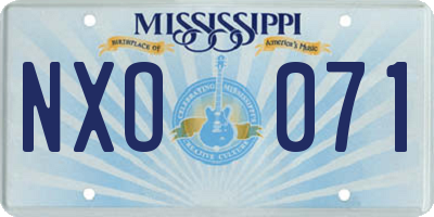 MS license plate NXO071