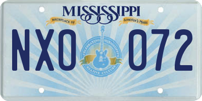 MS license plate NXO072