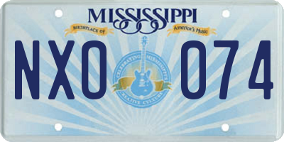 MS license plate NXO074
