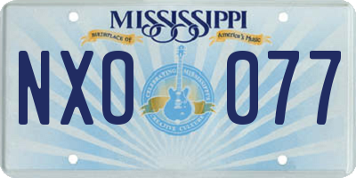 MS license plate NXO077