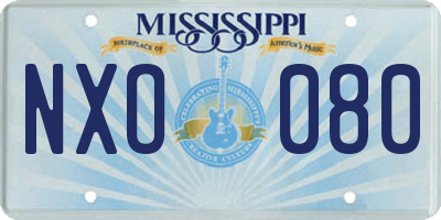 MS license plate NXO080