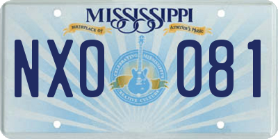 MS license plate NXO081
