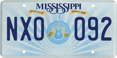 MS license plate NXO092