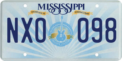 MS license plate NXO098
