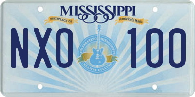MS license plate NXO100