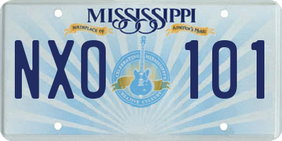 MS license plate NXO101