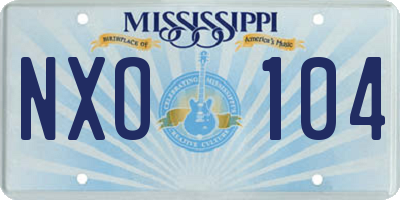 MS license plate NXO104
