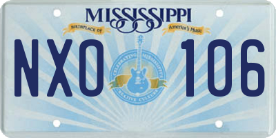 MS license plate NXO106