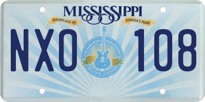 MS license plate NXO108