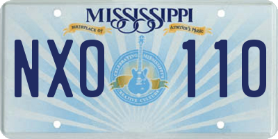 MS license plate NXO110