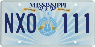 MS license plate NXO111