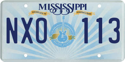 MS license plate NXO113