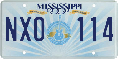 MS license plate NXO114