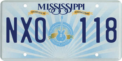 MS license plate NXO118
