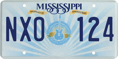 MS license plate NXO124
