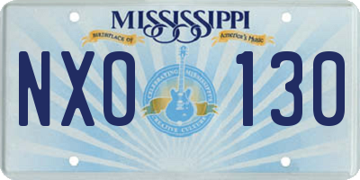 MS license plate NXO130