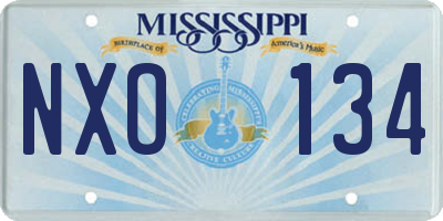MS license plate NXO134