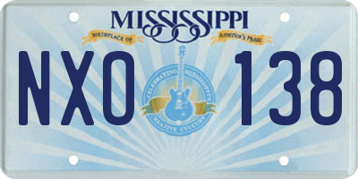 MS license plate NXO138