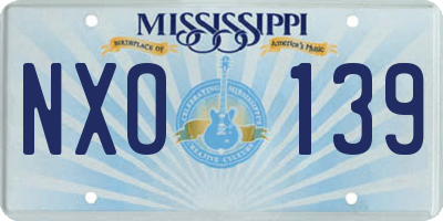 MS license plate NXO139
