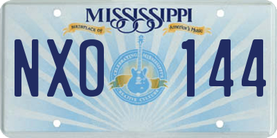 MS license plate NXO144