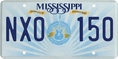 MS license plate NXO150