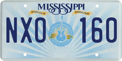MS license plate NXO160