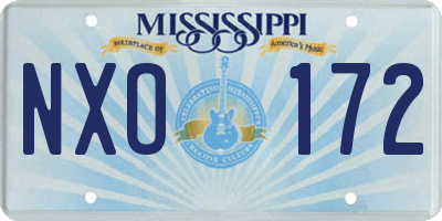 MS license plate NXO172