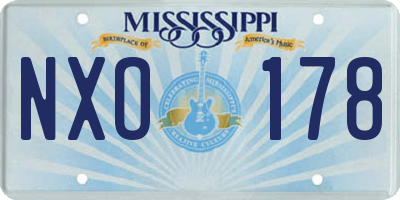MS license plate NXO178