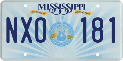 MS license plate NXO181