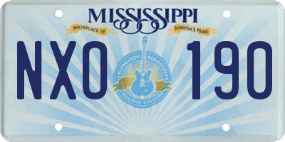 MS license plate NXO190