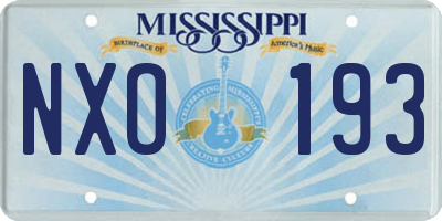 MS license plate NXO193