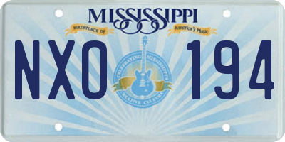 MS license plate NXO194