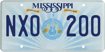 MS license plate NXO200