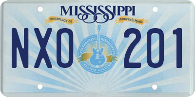 MS license plate NXO201