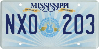 MS license plate NXO203