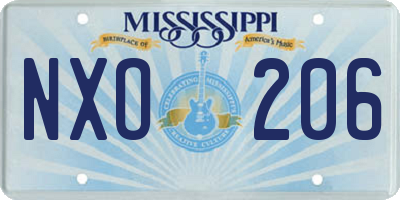 MS license plate NXO206