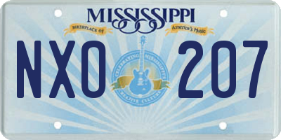 MS license plate NXO207