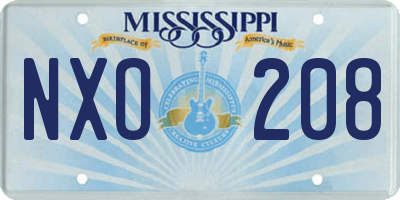 MS license plate NXO208