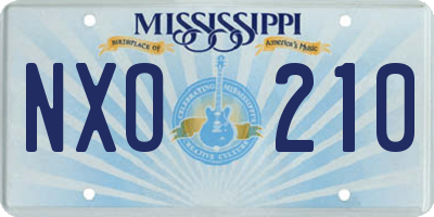 MS license plate NXO210