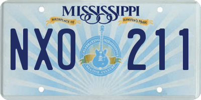 MS license plate NXO211