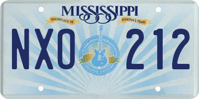 MS license plate NXO212