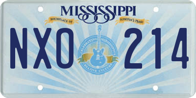 MS license plate NXO214