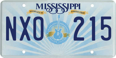 MS license plate NXO215