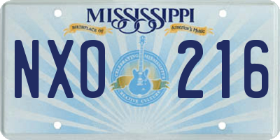 MS license plate NXO216